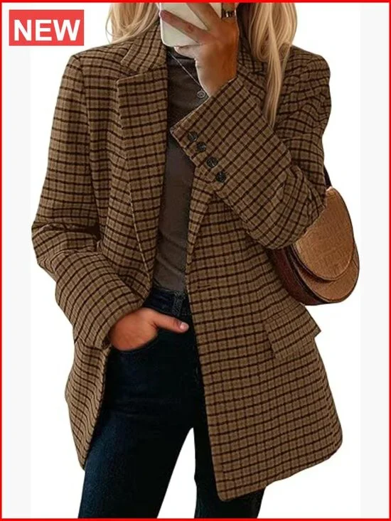 Polyester Blend Wool Blazer Jacket Loose Fit Business Casual - Picture 1 of 7